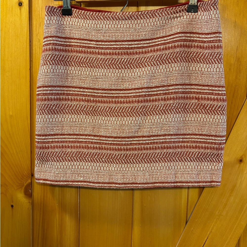 Banana Republic Cream and Rust Mini Skirt